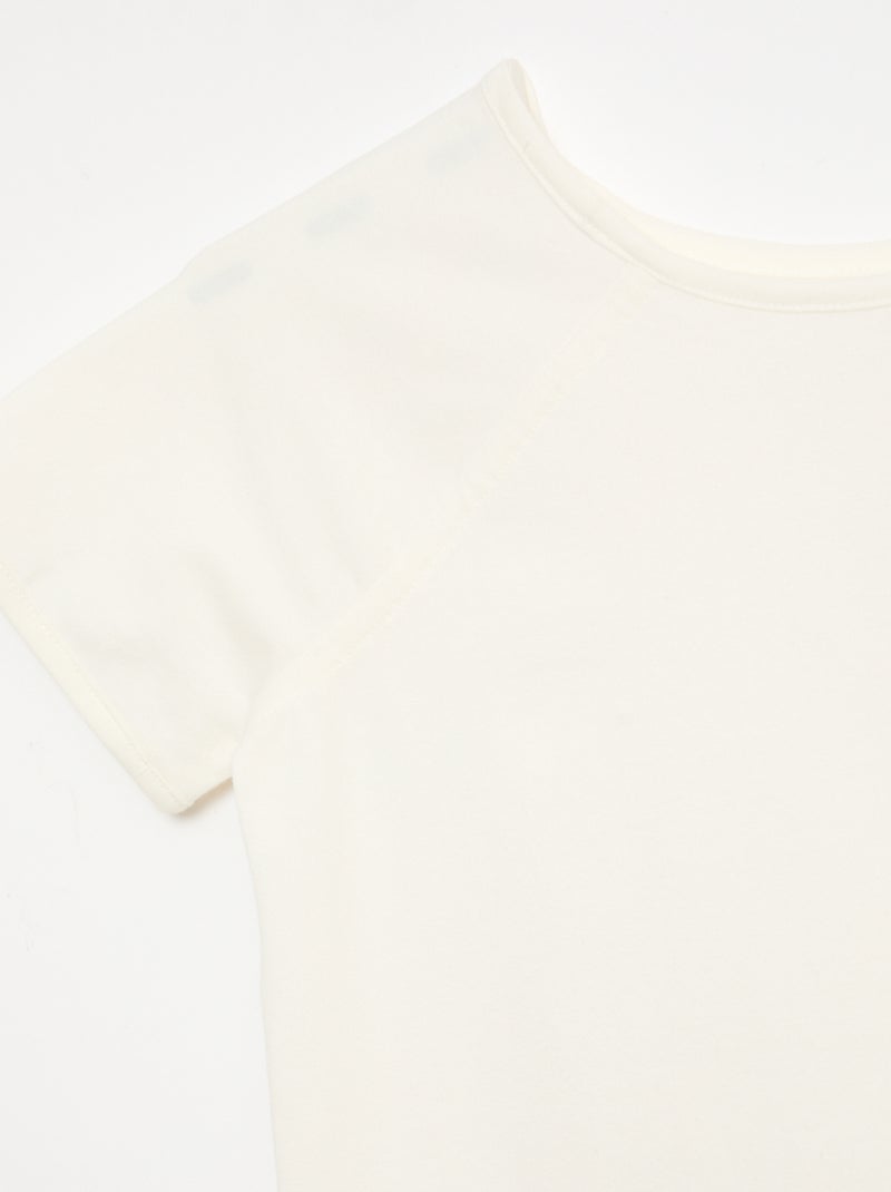 Camiseta de punto liso - Colección fácil de poner Blanco - Kiabi