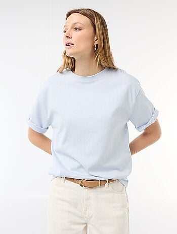 Camiseta de punto de rayas de manga corta