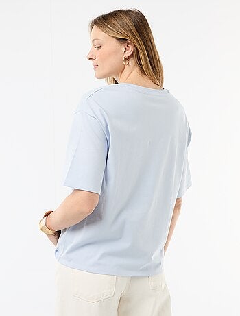 Camiseta de punto de rayas de manga corta