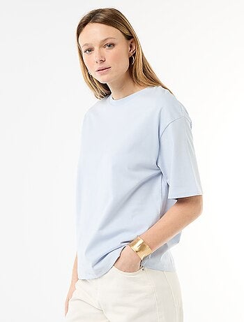 Camiseta de punto de rayas de manga corta