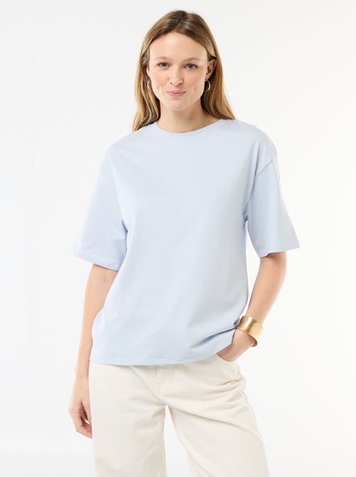 Camiseta de punto liso de manga corta - Kiabi