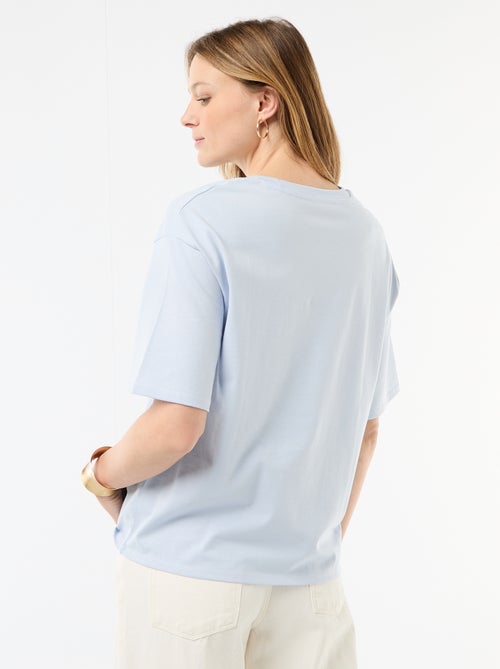 Camiseta de punto liso de manga corta - Kiabi