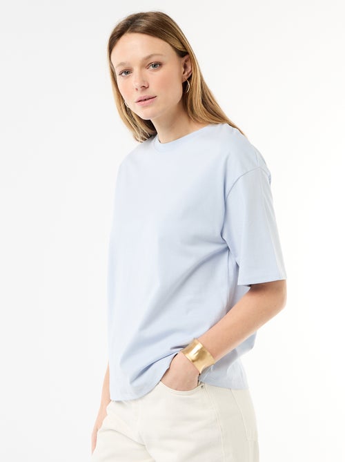 Camiseta de punto liso de manga corta - Kiabi