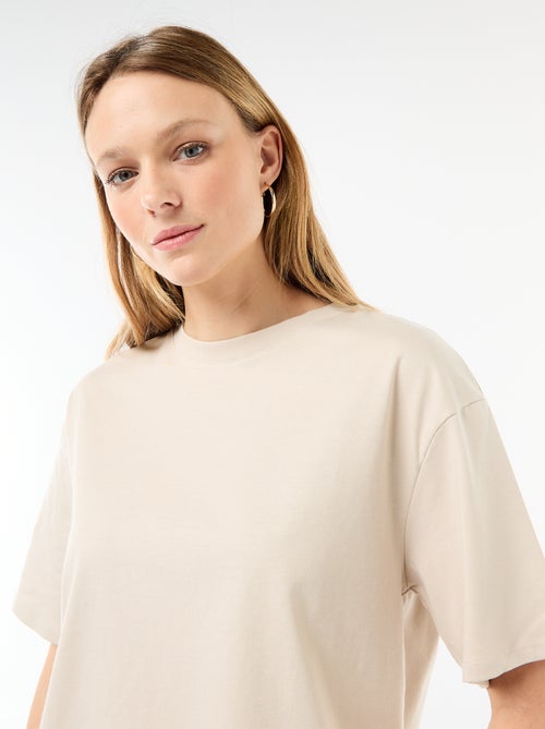 Camiseta de punto liso de manga corta - Kiabi