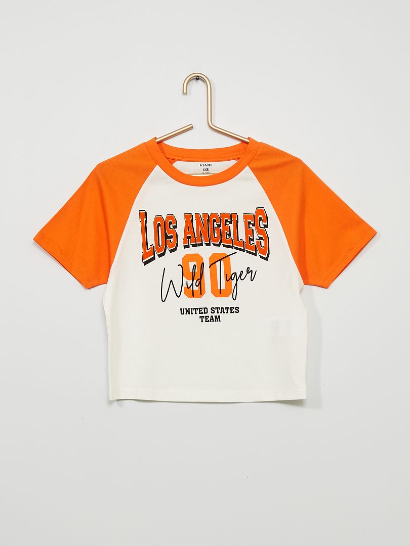 Camiseta de punto 'Los Ángeles' NARANJA - Kiabi