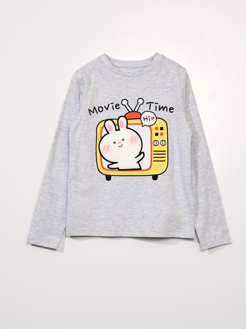 Camiseta de punto 'manga' GRIS - Kiabi
