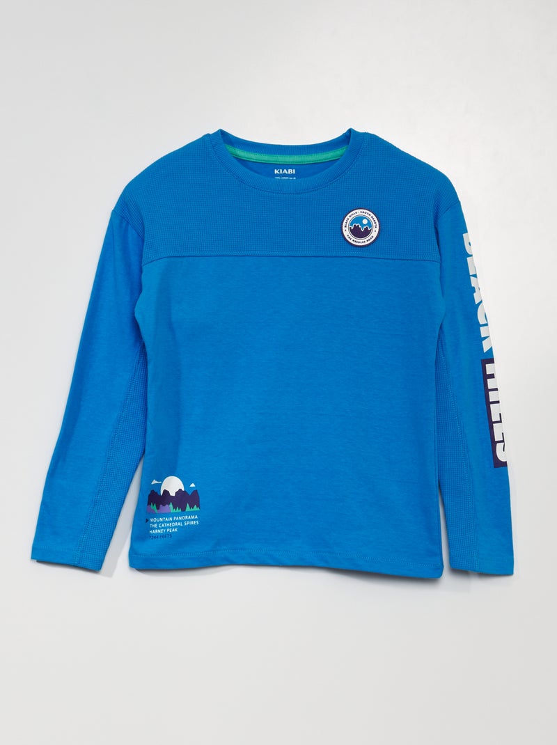 Camiseta de punto + microfibra AZUL - Kiabi