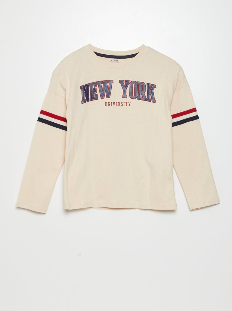 Camiseta de punto 'New York' BEIGE - Kiabi