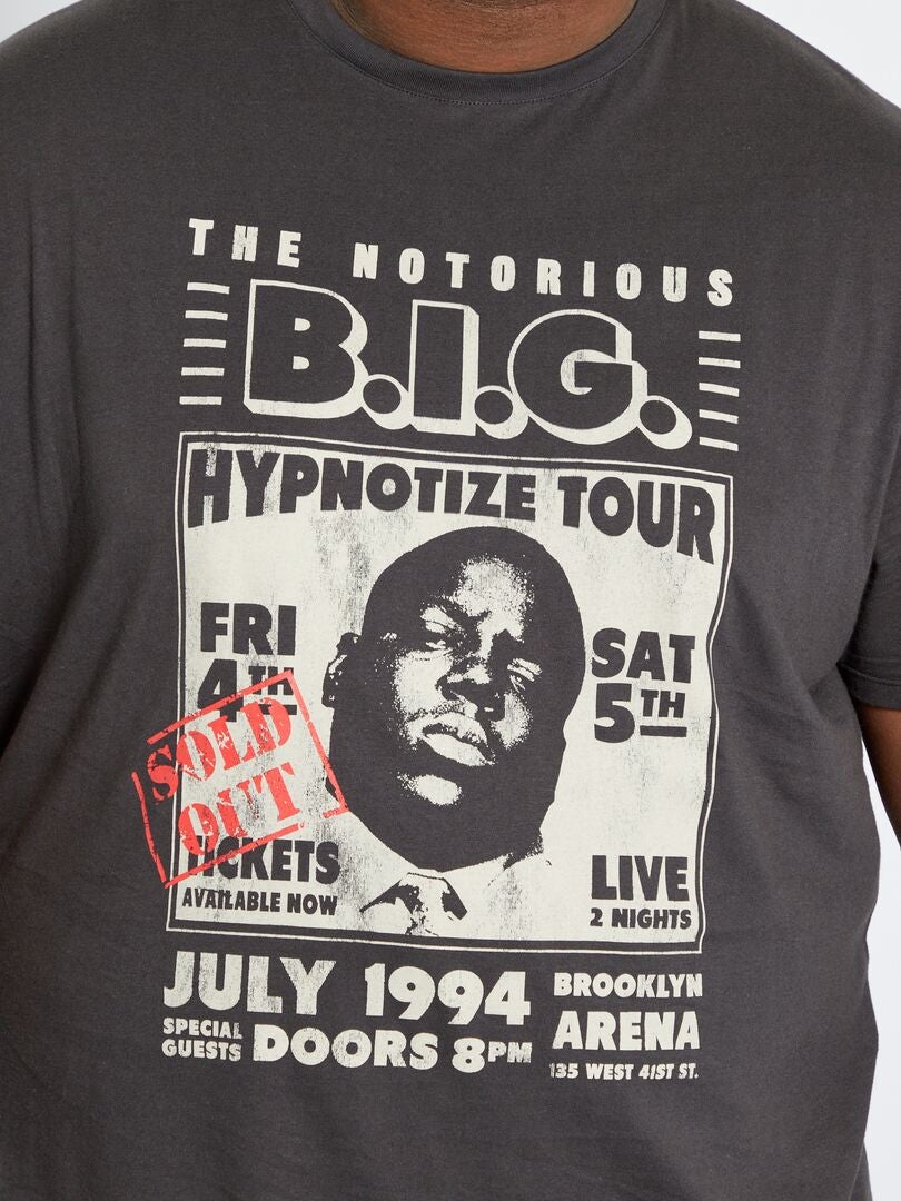 Camiseta de punto 'Notorious BIG' gris oscuro - Kiabi