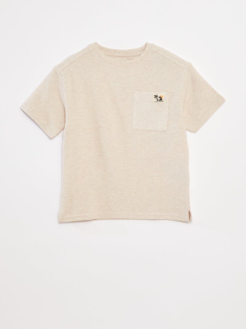 Camiseta de punto ottoman Beige - Kiabi