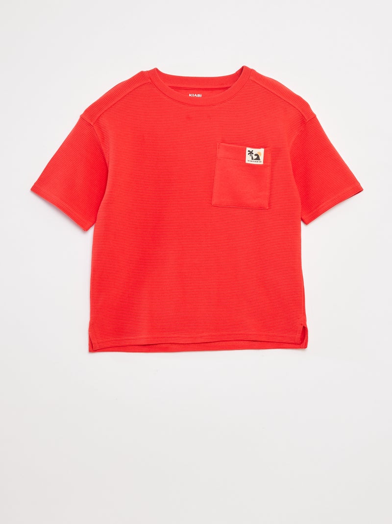 Camiseta de punto ottoman Rojo - Kiabi