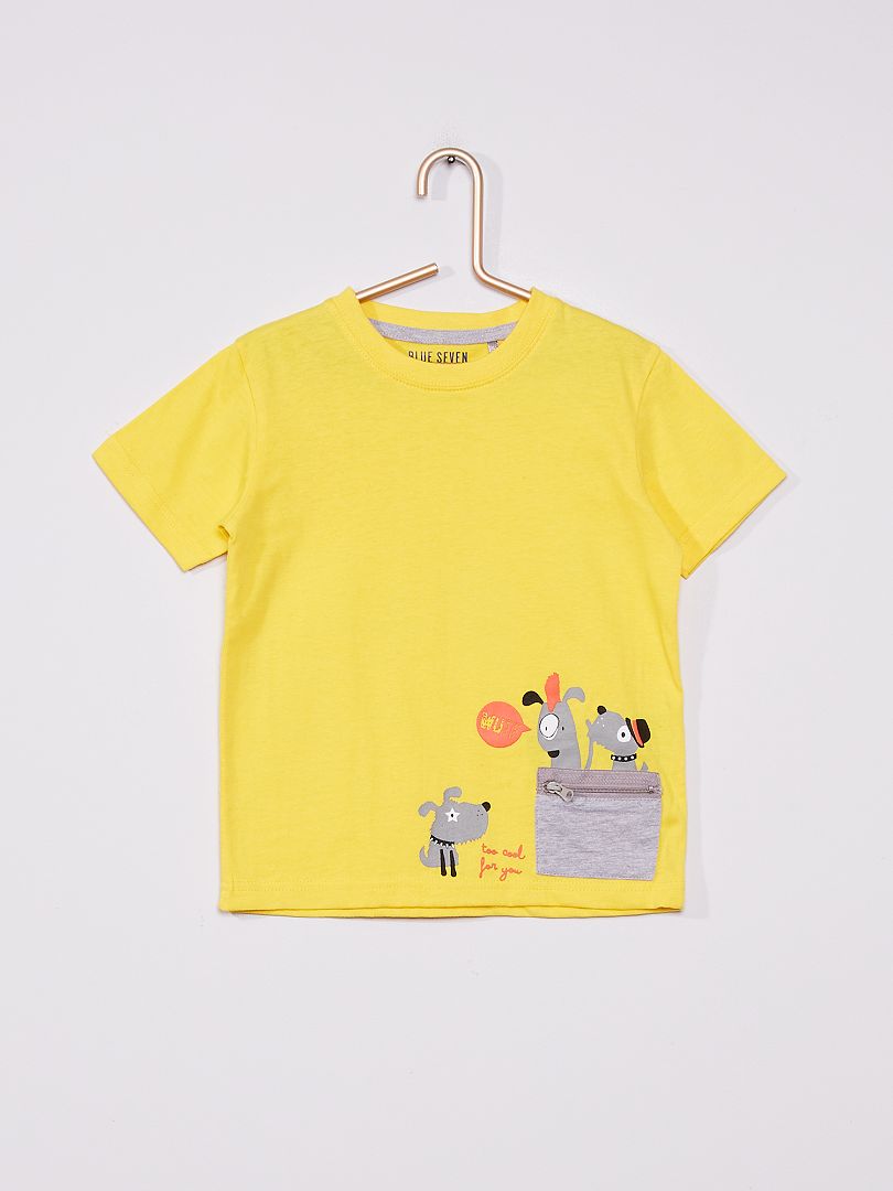 carpeta santo Ensangrentado Camiseta de punto 'perros' - amarillo - Kiabi - 6.00€