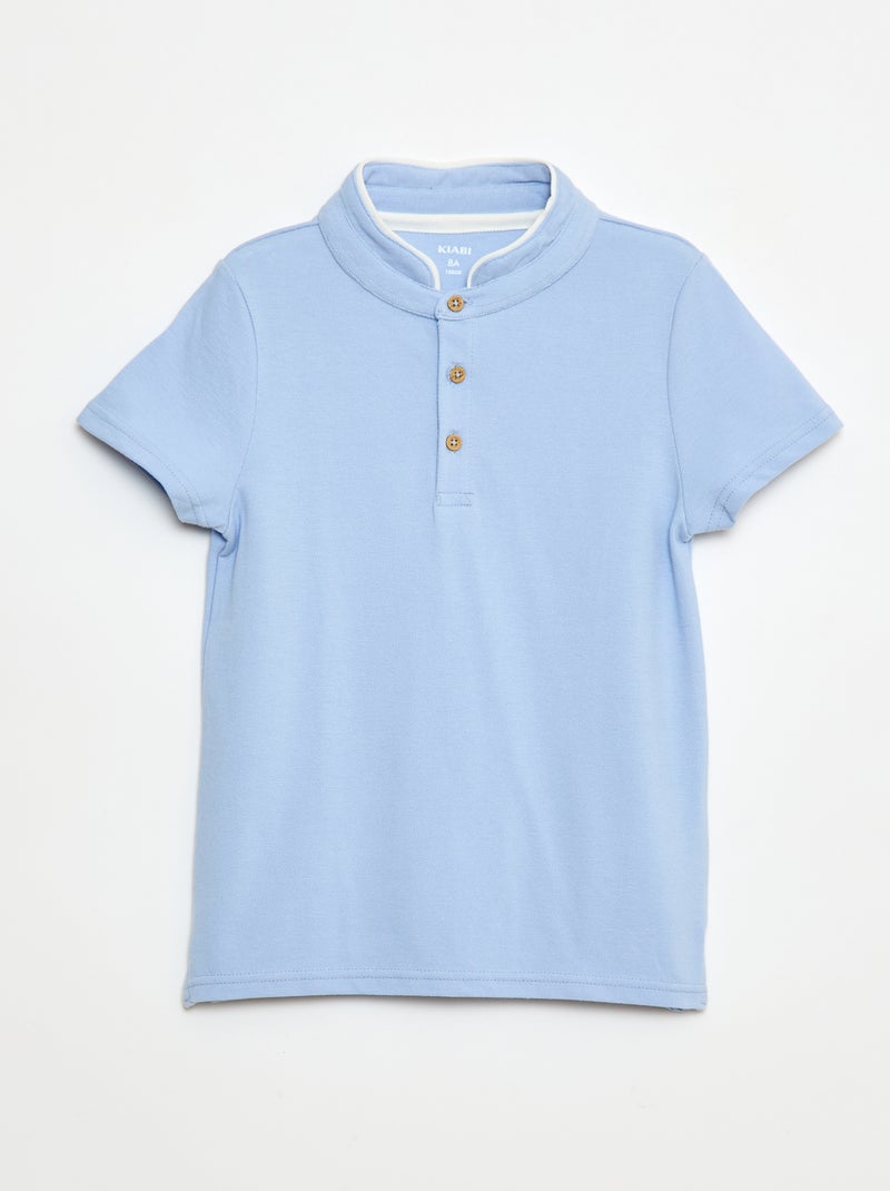 Camiseta de punto piqué Azul - Kiabi