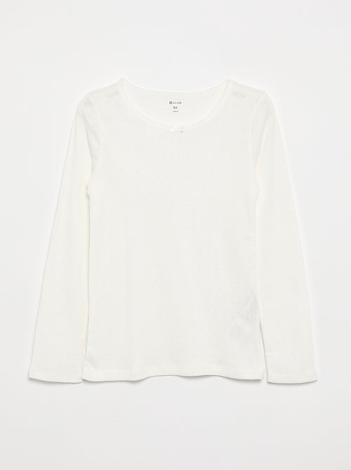 Camiseta de punto pointelle - Kiabi