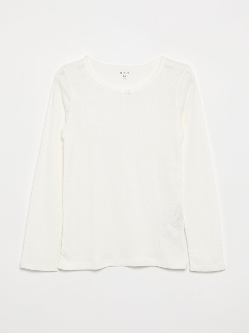 Camiseta de punto pointelle Beige - Kiabi