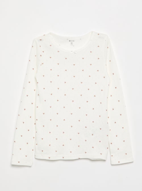 Camiseta de punto pointelle - Kiabi