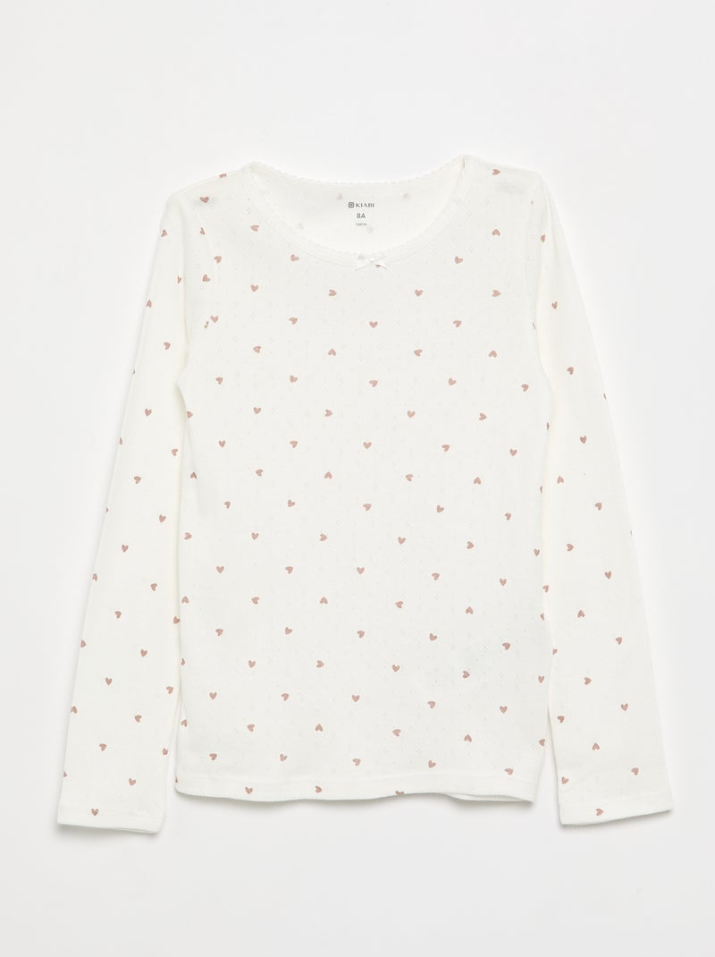 Camiseta de punto pointelle Beige - Kiabi