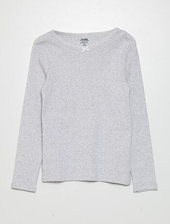Camiseta de punto pointelle
