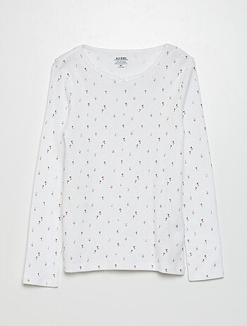 Camiseta de punto pointelle
