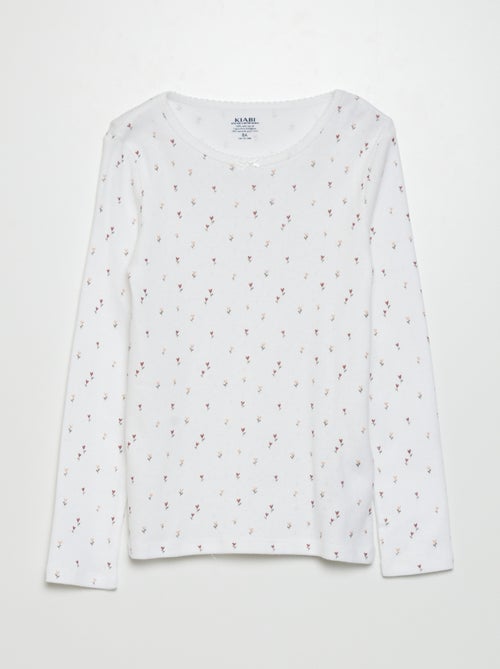 Camiseta de punto pointelle - Kiabi