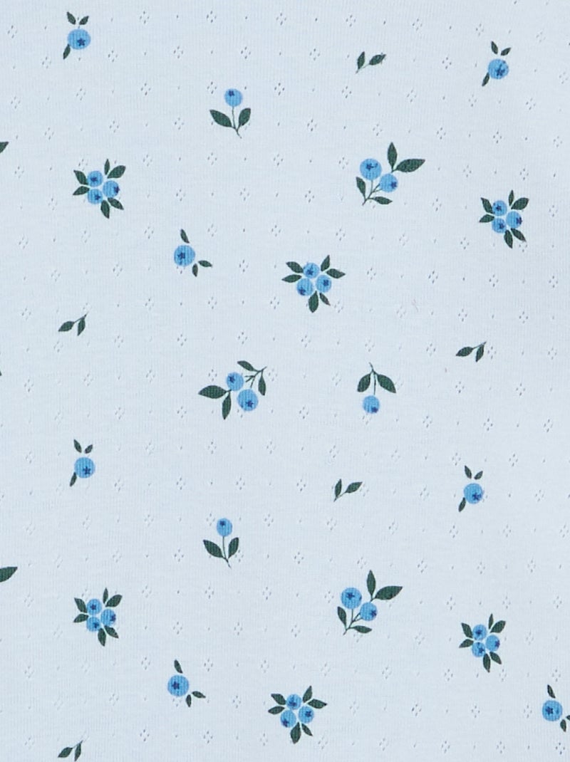 Camiseta de punto pointelle + pantalón - 2 piezas Azul - Kiabi