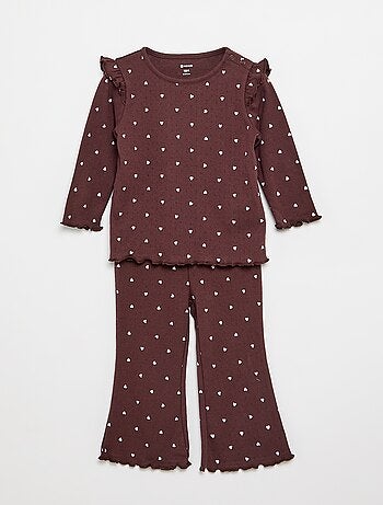 Camiseta de punto pointelle + pantalón - 2 piezas