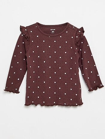 Camiseta de punto pointelle + pantalón - 2 piezas