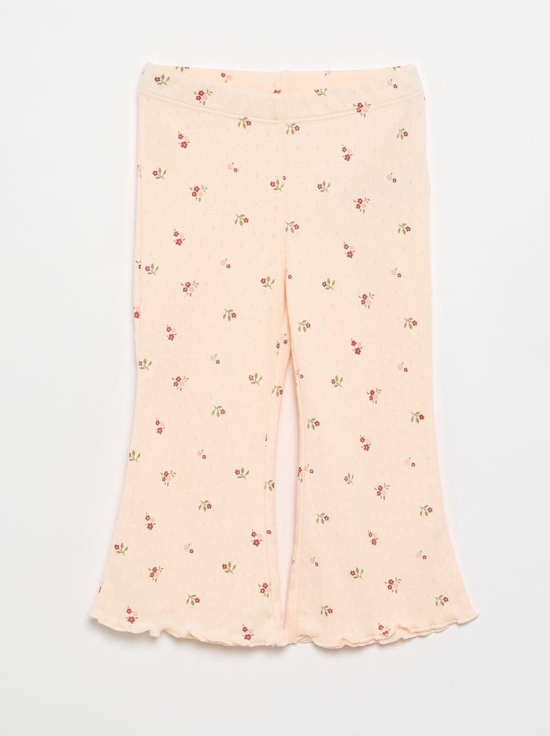 Camiseta de punto pointelle + pantalón - 2 piezas Rosa - Kiabi