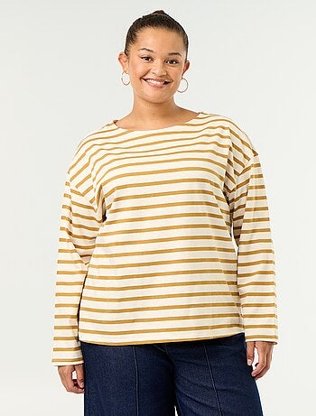 Camiseta de punto rayada de manga larga
