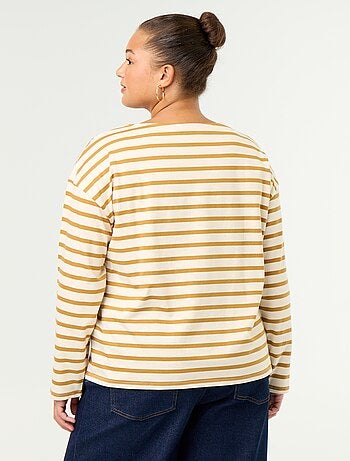Camiseta de punto rayada de manga larga