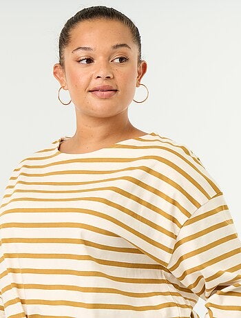 Camiseta de punto rayada de manga larga