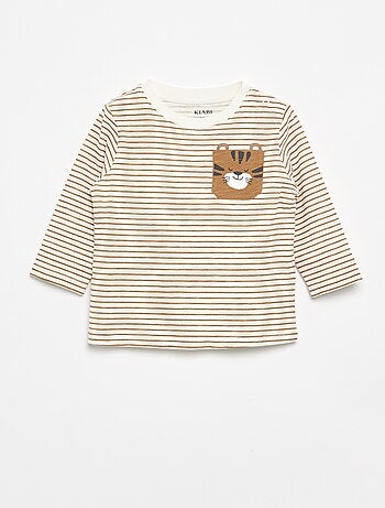Camiseta de punto rayada de manga larga