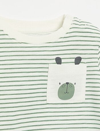 Camiseta de punto rayada de manga larga