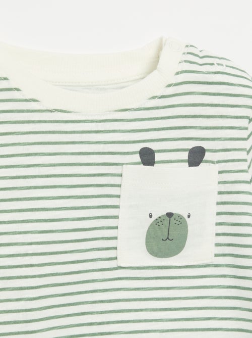 Camiseta de punto rayada de manga larga - Kiabi