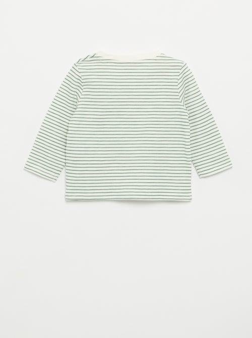 Camiseta de punto rayada de manga larga - Kiabi
