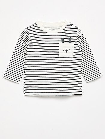 Camiseta de punto rayada de manga larga