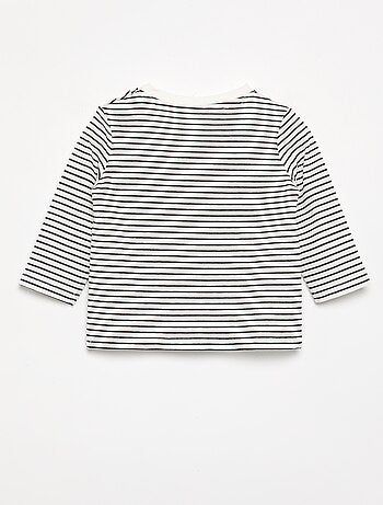 Camiseta de punto rayada de manga larga
