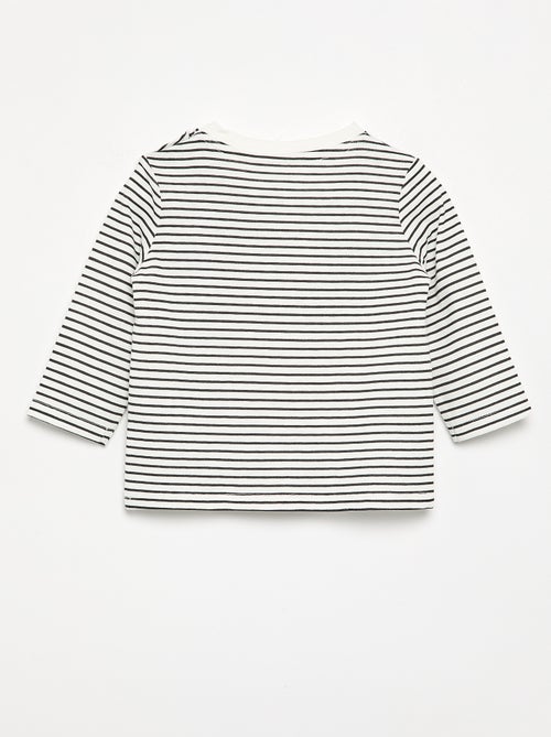 Camiseta de punto rayada de manga larga - Kiabi Camiseta de punto rayada de manga larga - Kiabi