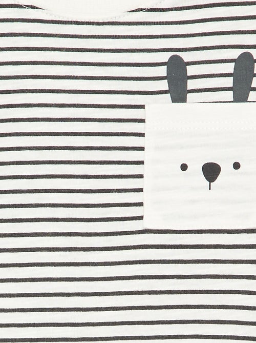 Camiseta de punto rayada de manga larga - Kiabi Camiseta de punto rayada de manga larga - Kiabi