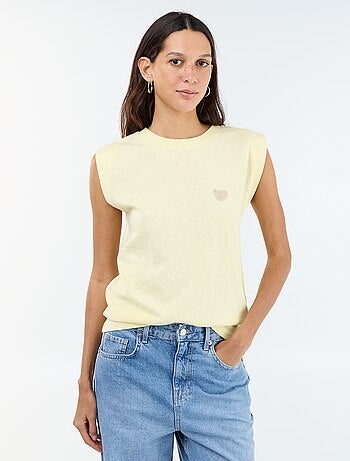 Camiseta de punto sin mangas