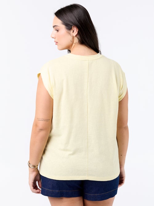 Camiseta de punto sin mangas con pequeño bordado en el pecho - Kiabi