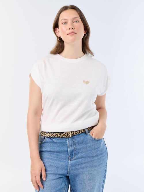 Camiseta de punto sin mangas con pequeño bordado en el pecho - Kiabi