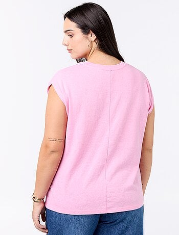 Camiseta de punto sin mangas con pequeño bordado en el pecho