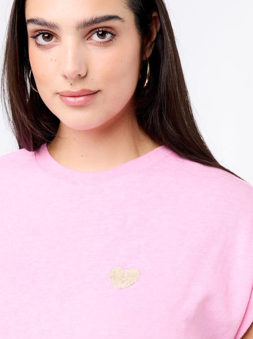 Camiseta de punto sin mangas con pequeño bordado en el pecho - Kiabi
