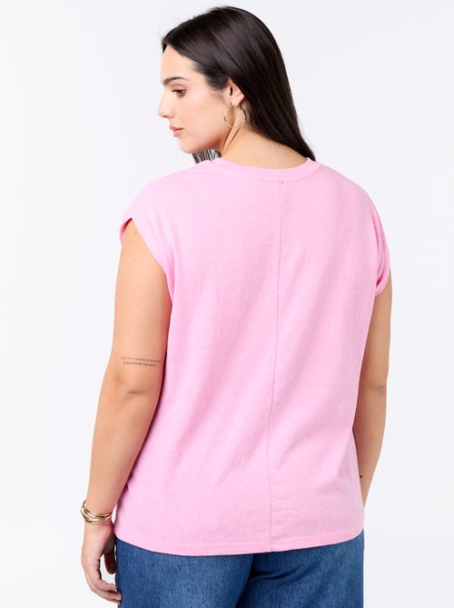Camiseta de punto sin mangas con pequeño bordado en el pecho - Kiabi