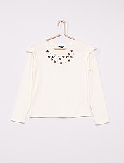 camisa blanca niña kiabi