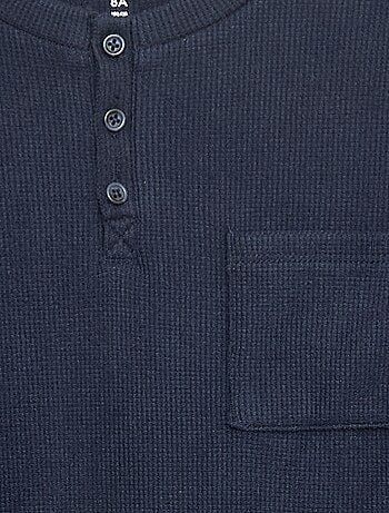 Camiseta de punto suave con bolsillo en el pecho