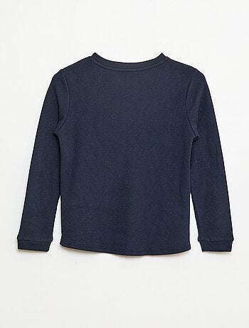 Camiseta de punto suave con bolsillo en el pecho