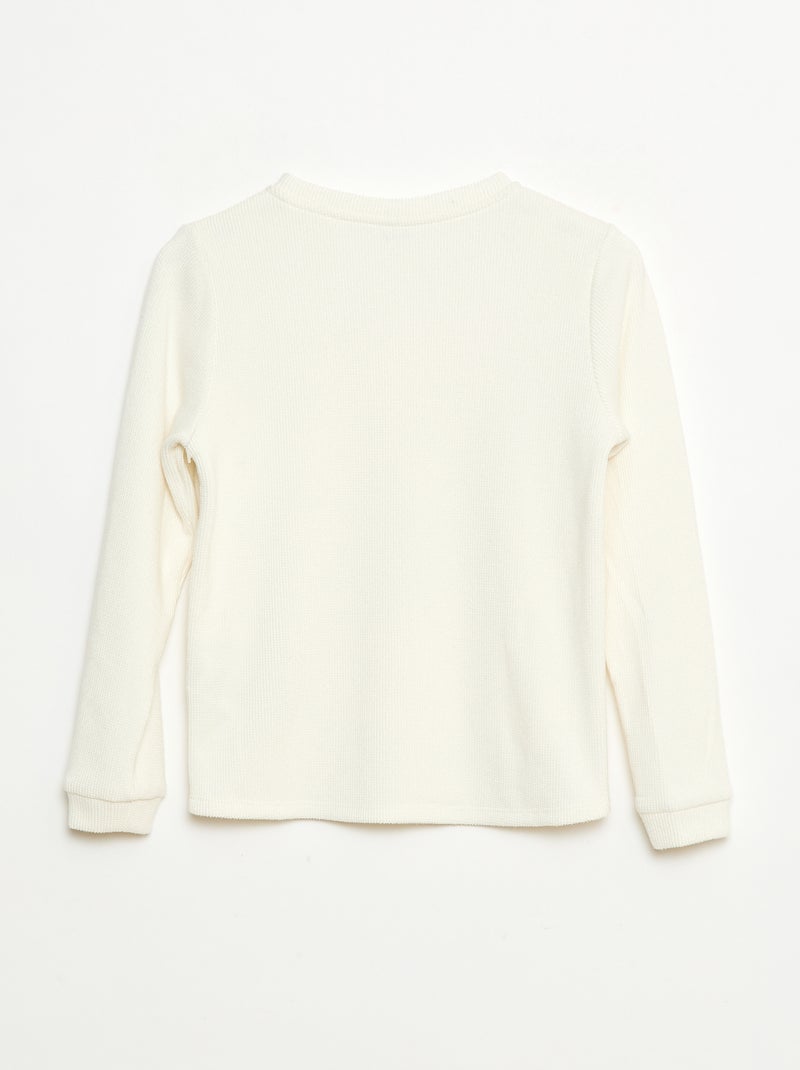 Camiseta de punto suave con bolsillo en el pecho Beige - Kiabi