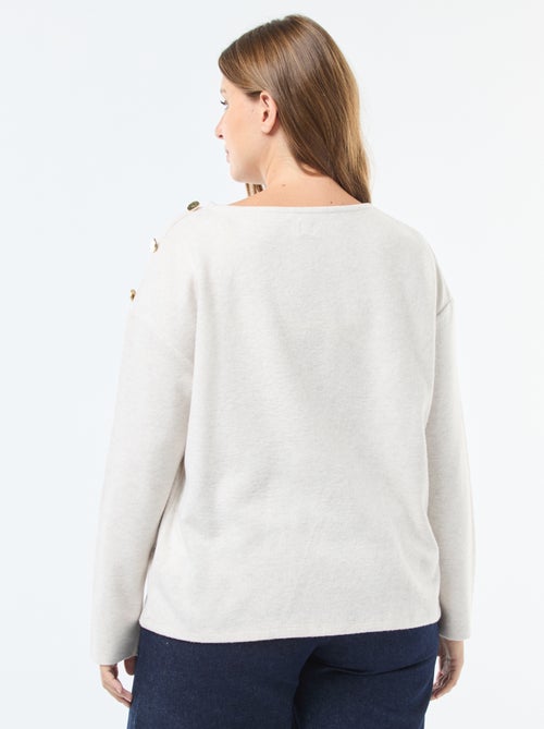 Camiseta de punto suave con botones dorados - Kiabi